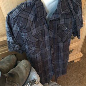 Men’s Black and Gray BKE Short-sleeve Shirt
